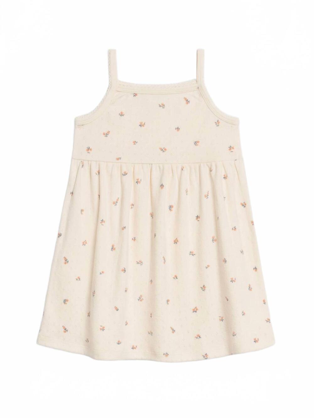 NEW COLORED ORGANICS girls belle pointelle tank dress in maris floral / ivory +